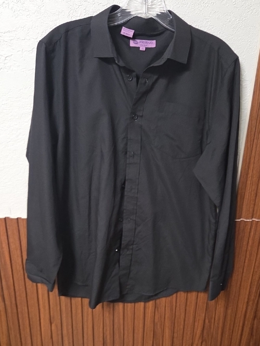 Moda Black Long-Sleeve Button-Up Shirt